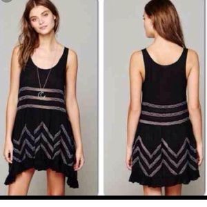 Free People Black Lace Slip Dress, Sz XS